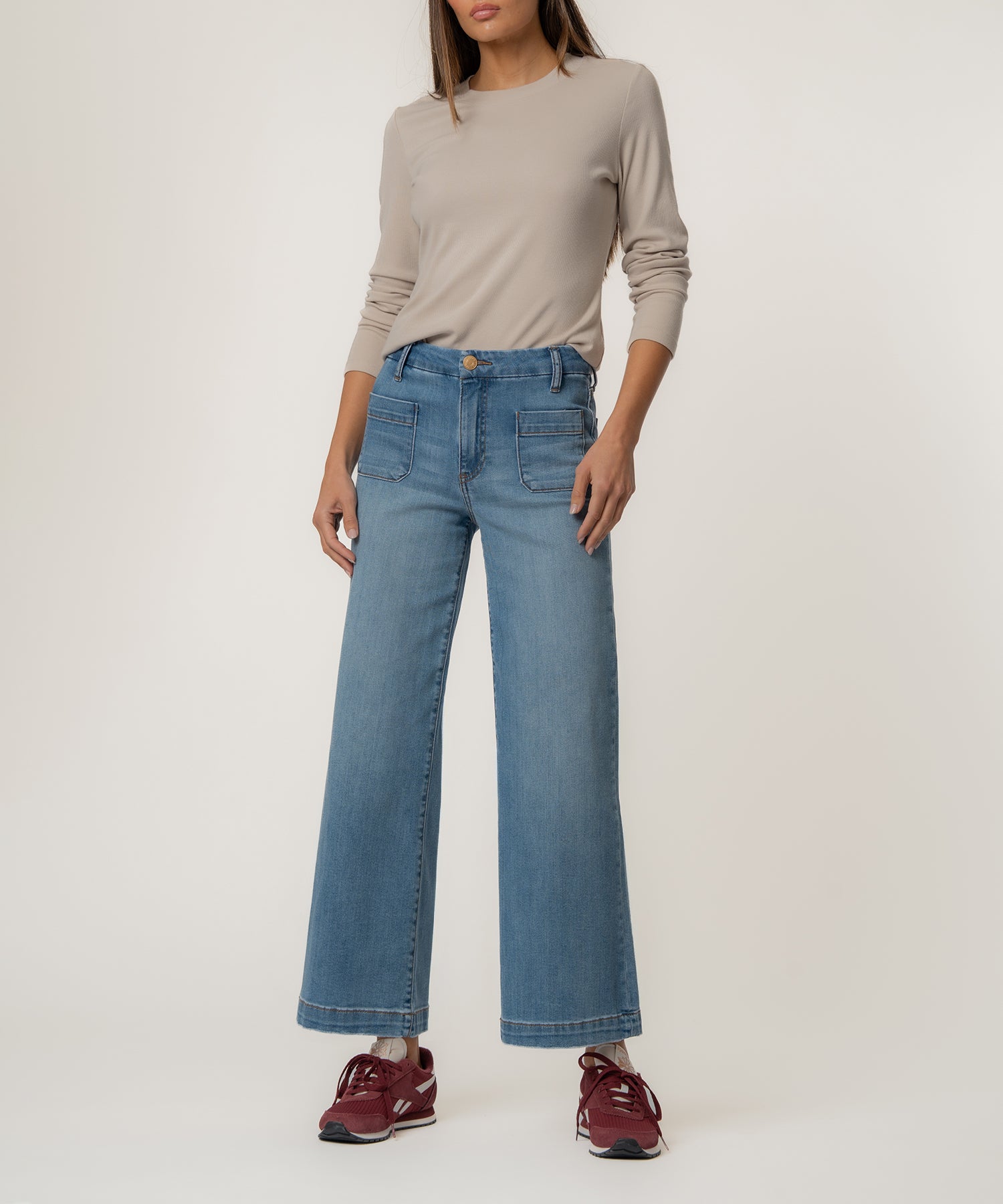 Meg High Rise Wide Leg, Petite in Totally Wash
