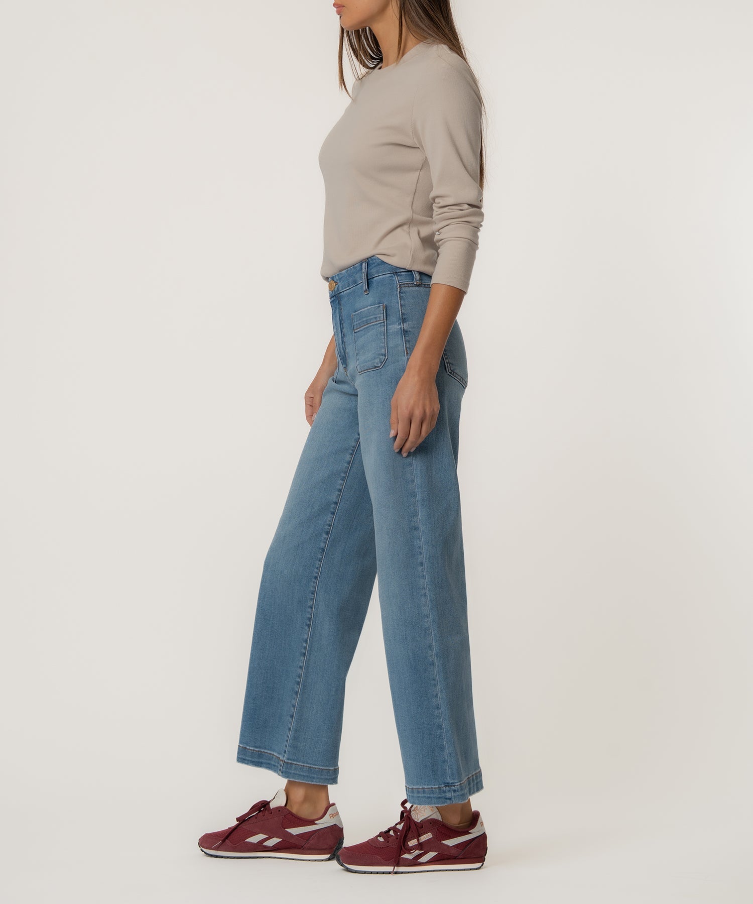 Meg High Rise Wide Leg, Petite in Totally Wash