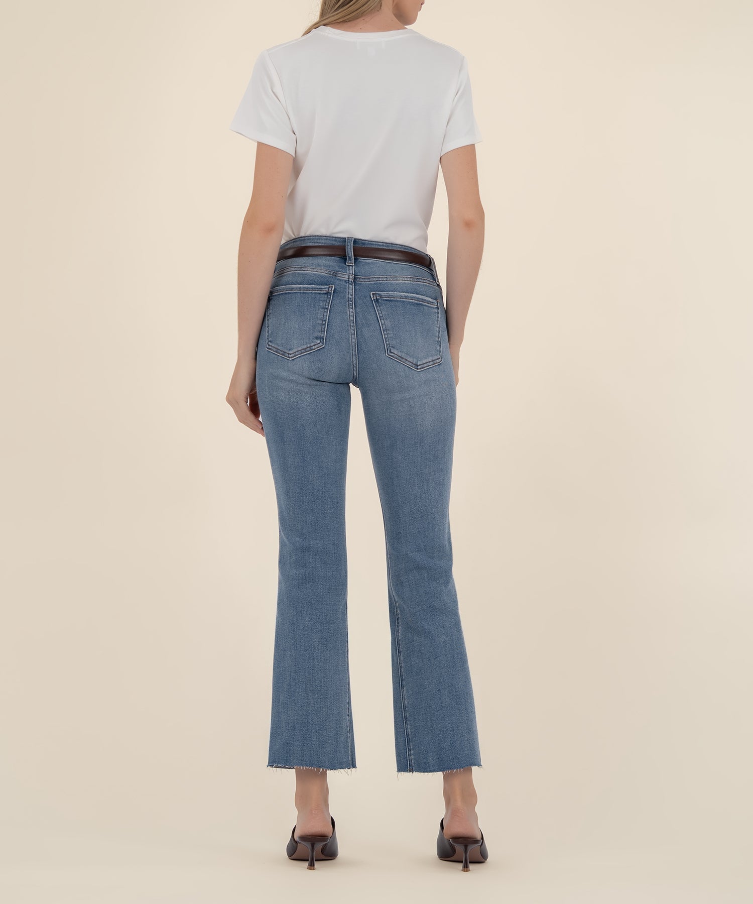 Kelsey High Rise Ankle Flare, Petite in Comprehensive Wash