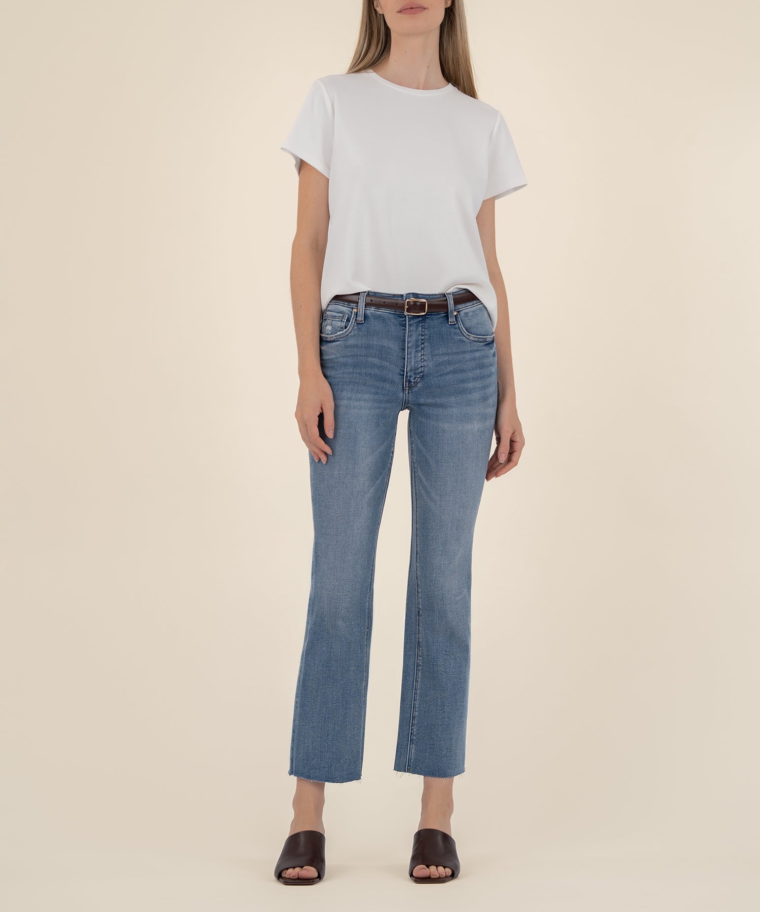 Kelsey High Rise Ankle Flare, Petite in Comprehensive Wash