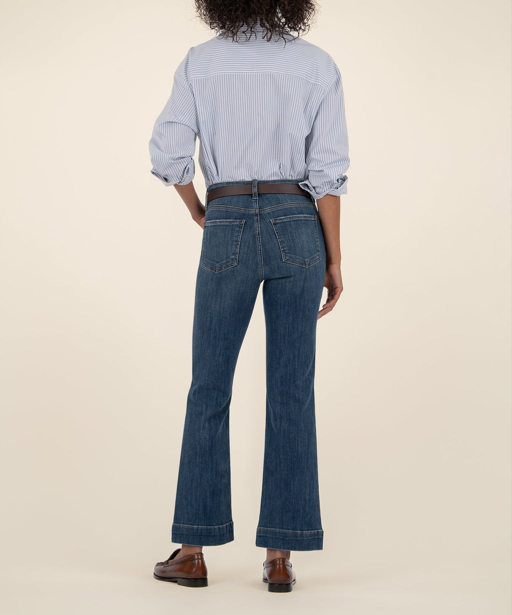Kelsey High Rise Ankle Flare, Petite in Vibrant Wash