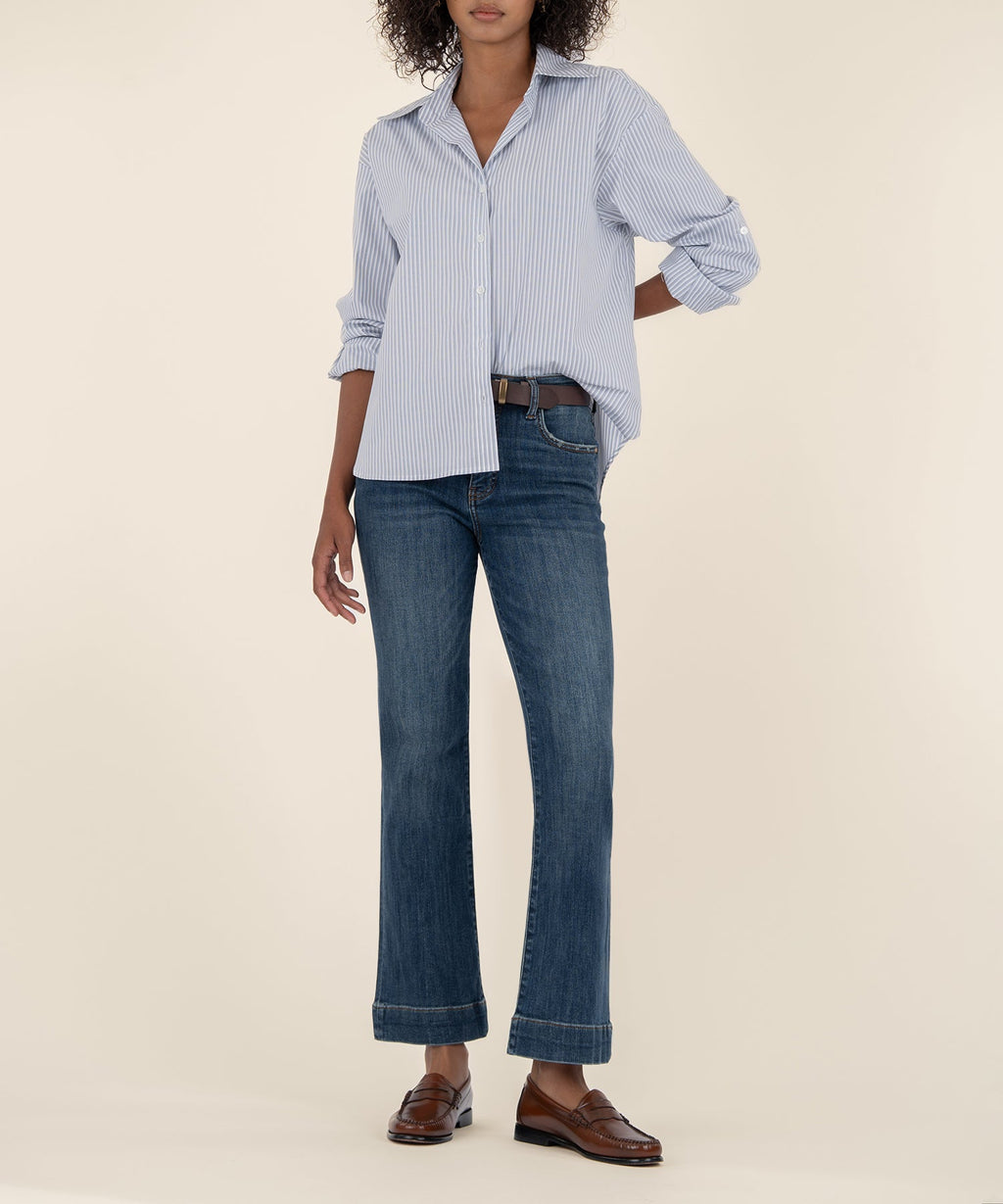 Kelsey High Rise Ankle Flare, Petite in Vibrant Wash