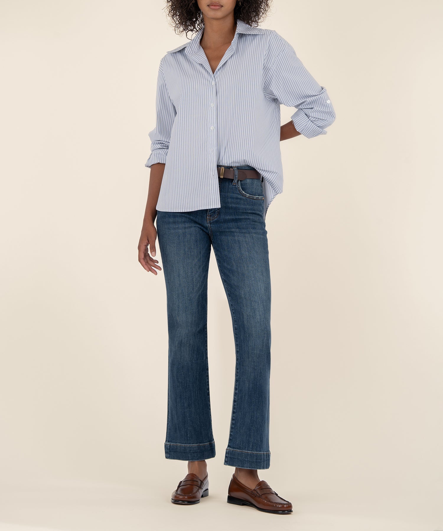 Kelsey High Rise Ankle Flare, Petite in Vibrant Wash