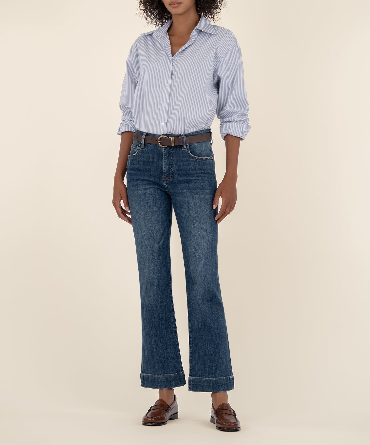 Kelsey High Rise Ankle Flare, Petite in Vibrant Wash