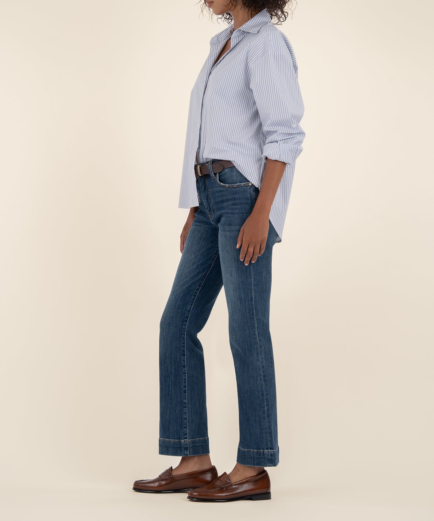 Kelsey High Rise Ankle Flare, Petite in Vibrant Wash