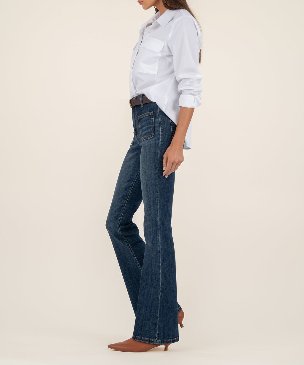 Ana High Rise Flare, Petite in Deductive Wash