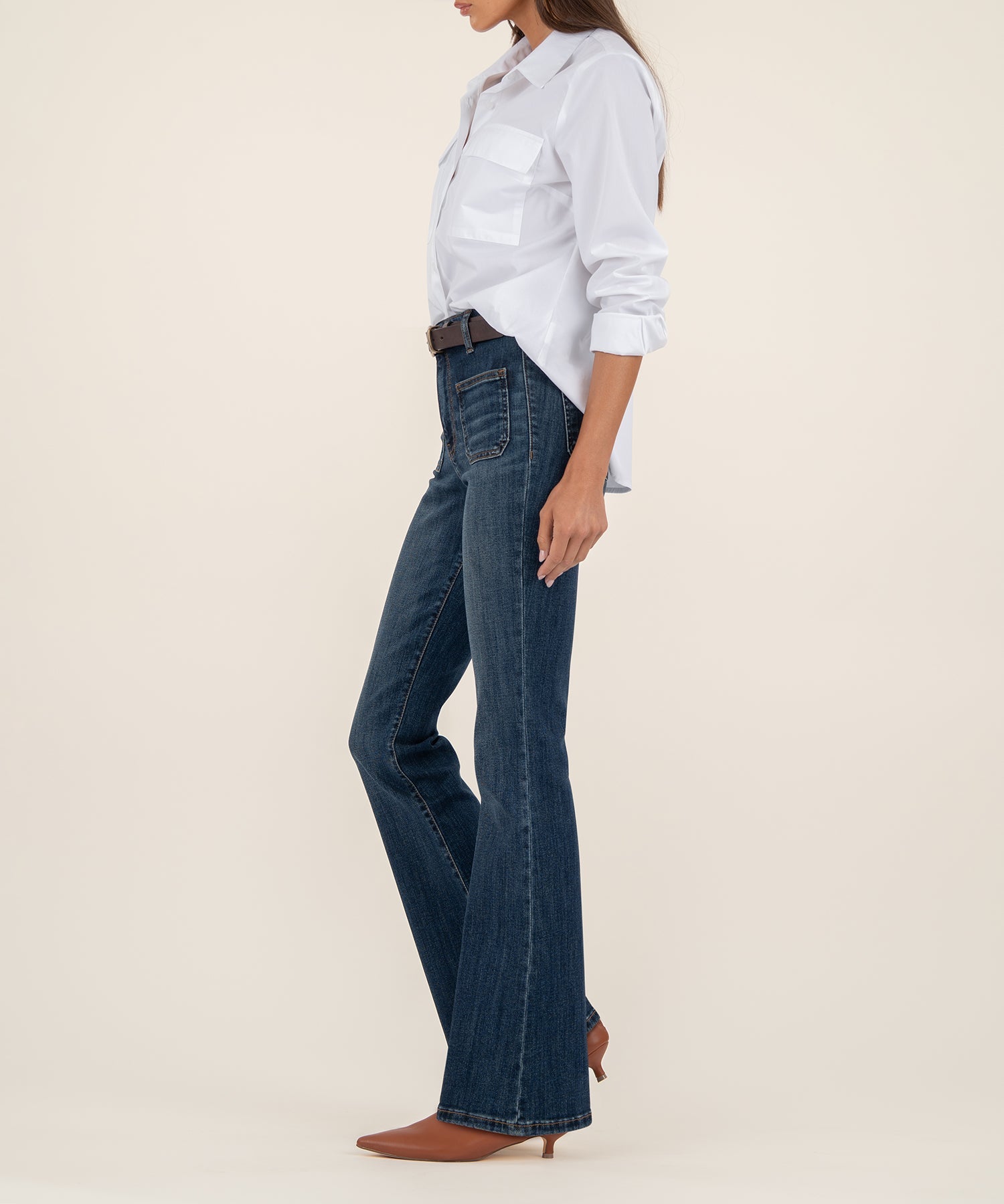Ana High Rise Flare, Petite in Deductive Wash