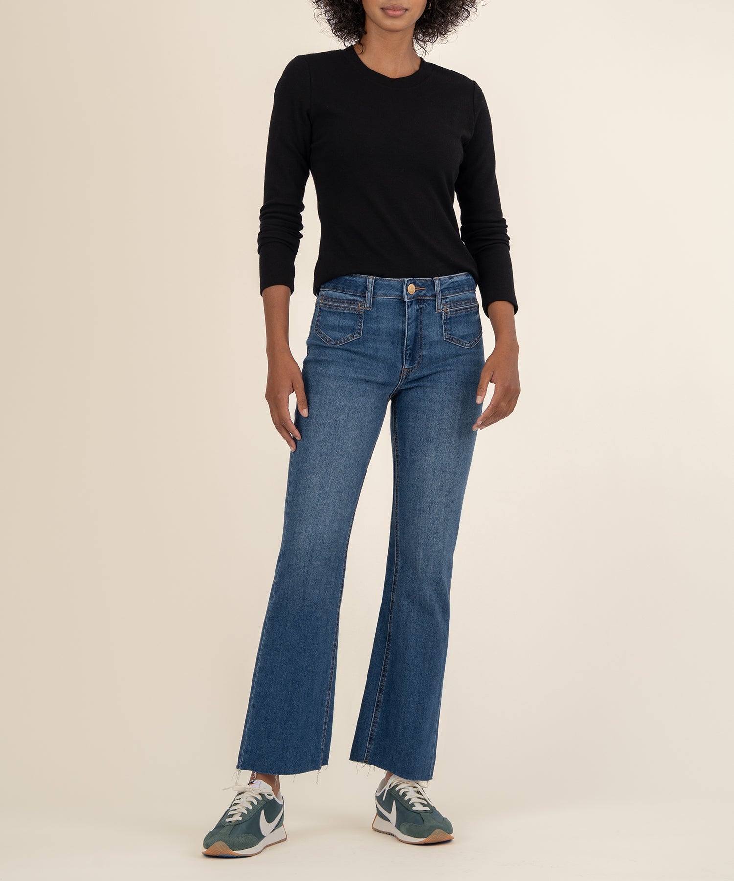 Kelsey High Rise Ankle Flare, Petite in Unbreakable Wash
