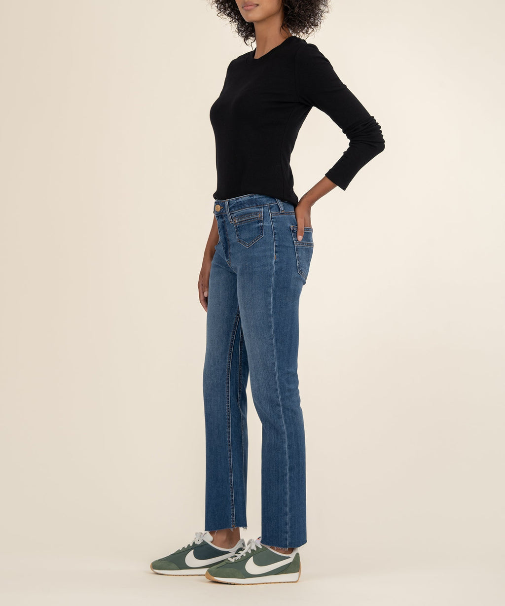 Kelsey High Rise Ankle Flare, Petite in Unbreakable Wash