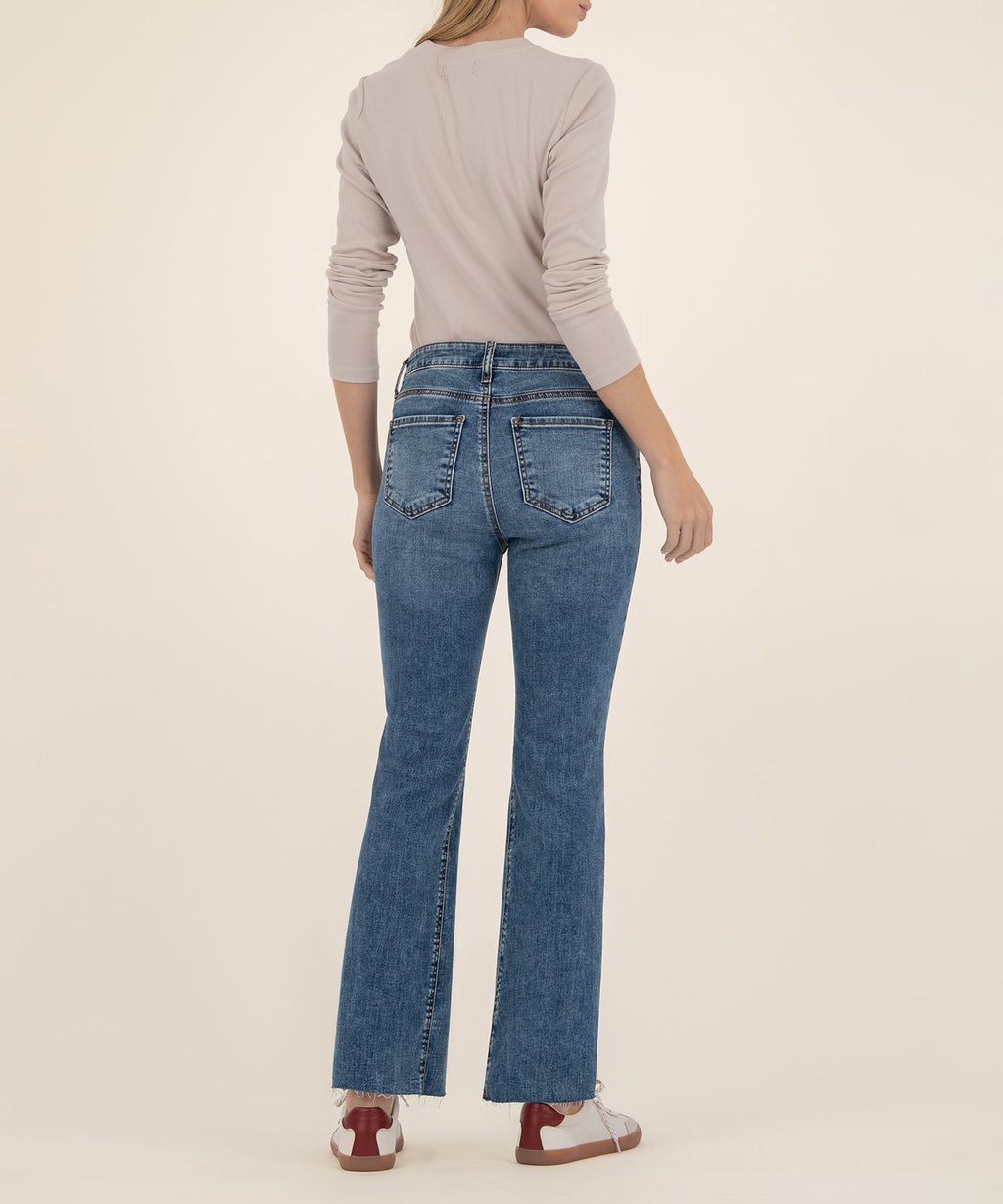 Kelly High Rise Flare, Petite in Heroic Wash