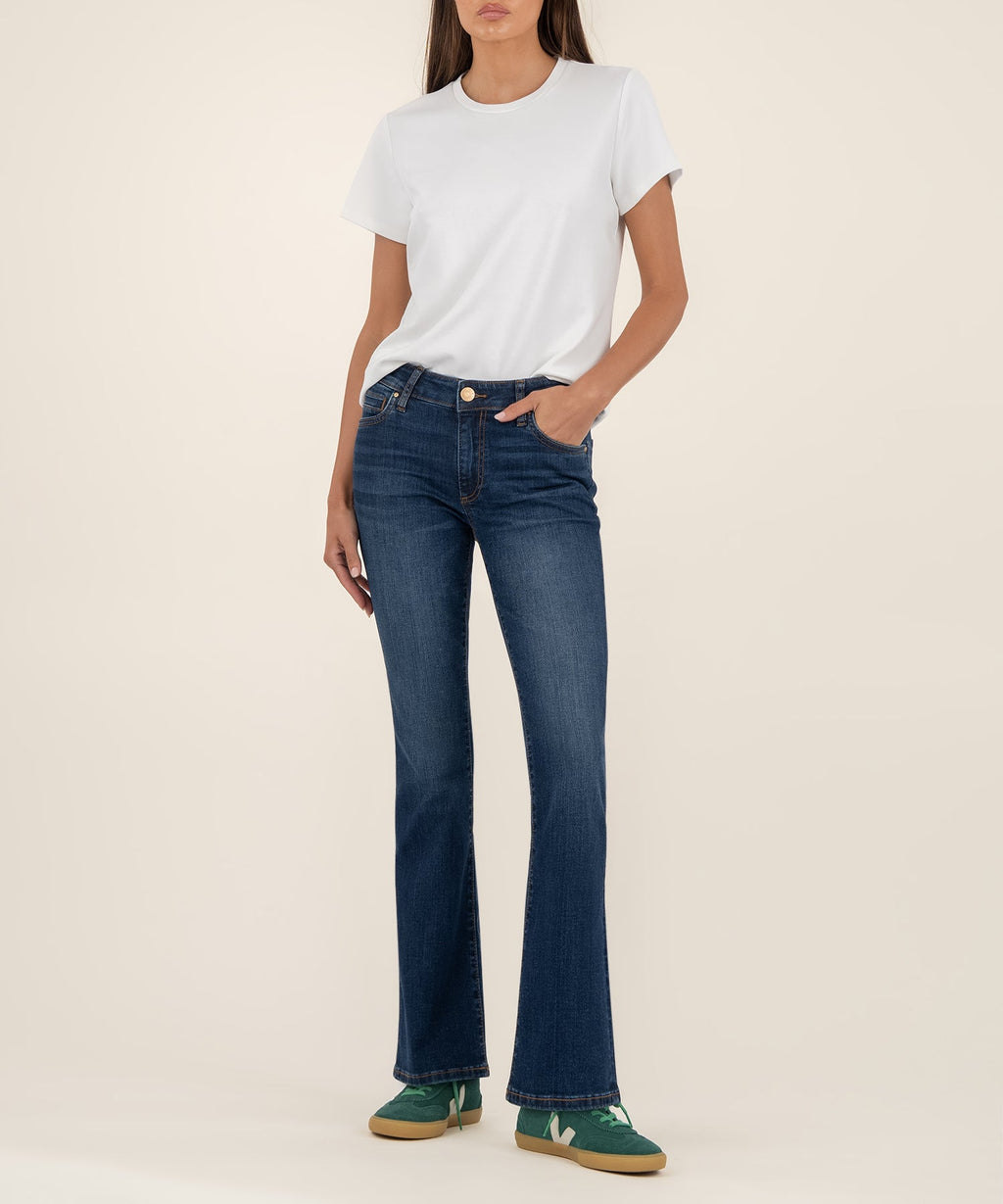 Natalie Mid Rise Bootcut, Petite in Monument Wash